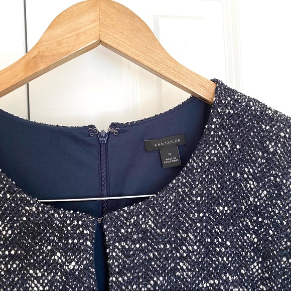 Ann Taylor Tweed Flare Sleeve Dress Size 16 - Picture 3 of 9